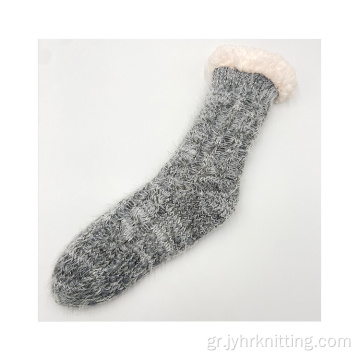 Θερμικές πλεκτές κάλτσες παντόφλα με λαβές